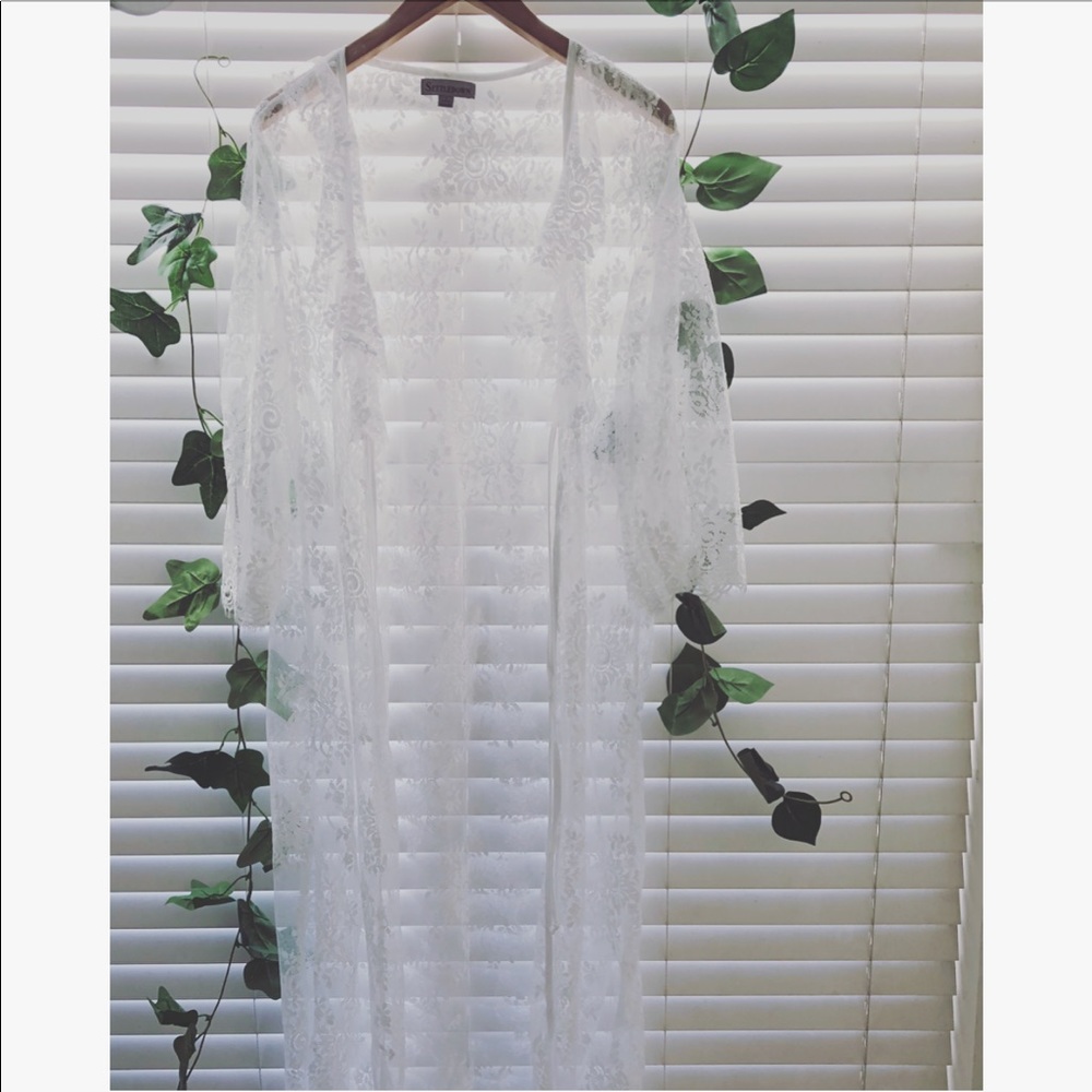 💧LAST/1M💧Lace Duster Cardigan With Ruffle - Picture 2 of 8